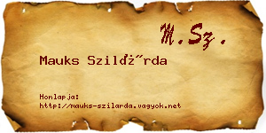 Mauks Szilárda névjegykártya
